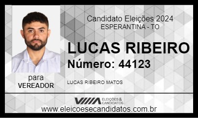 Candidato LUCAS RIBEIRO 2024 - ESPERANTINA - Eleições