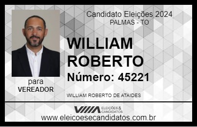 Candidato WILLIAM ROBERTO 2024 - PALMAS - Eleições