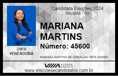 Candidato MARIANA MARTINS 2024 - PALMAS - Eleições