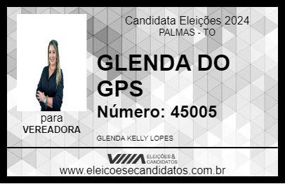 Candidato GLENDA DO GPS 2024 - PALMAS - Eleições