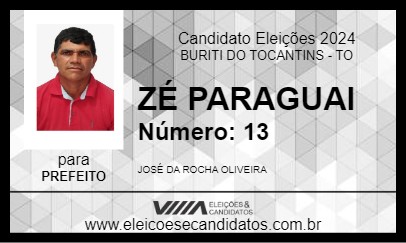 Candidato ZÉ PARAGUAI 2024 - BURITI DO TOCANTINS - Eleições