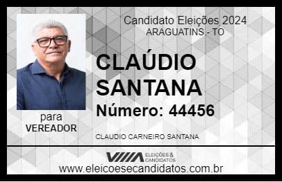 Candidato CLAÚDIO SANTANA 2024 - ARAGUATINS - Eleições