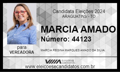 Candidato MARCIA AMADO 2024 - ARAGUATINS - Eleições