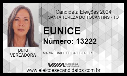 Candidato EUNICE 2024 - SANTA TEREZA DO TOCANTINS - Eleições