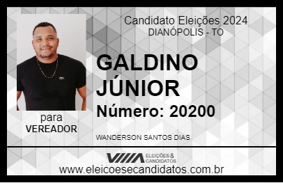 Candidato GALDINO JÚNIOR 2024 - DIANÓPOLIS - Eleições