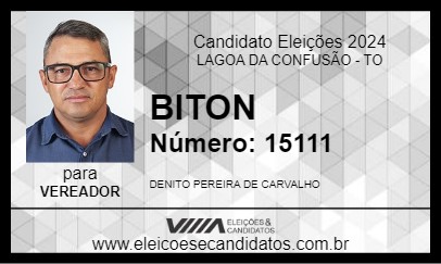 Candidato BITON 2024 - LAGOA DA CONFUSÃO - Eleições