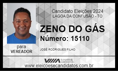 Candidato ZENO DO GÁS 2024 - LAGOA DA CONFUSÃO - Eleições