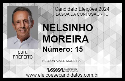 Candidato NELSINHO MOREIRA 2024 - LAGOA DA CONFUSÃO - Eleições