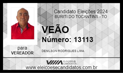 Candidato VEÃO 2024 - BURITI DO TOCANTINS - Eleições