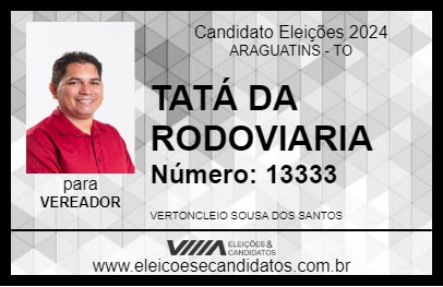 Candidato TATÁ DA RODOVIARIA 2024 - ARAGUATINS - Eleições