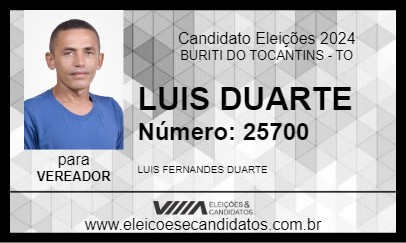 Candidato LUIS DUARTE 2024 - BURITI DO TOCANTINS - Eleições