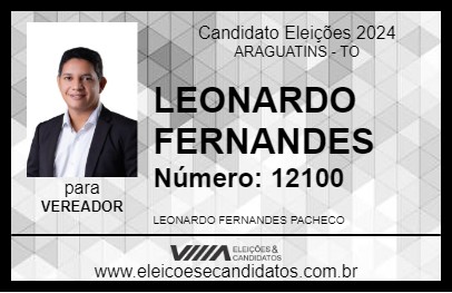 Candidato LEONARDO FERNANDES 2024 - ARAGUATINS - Eleições